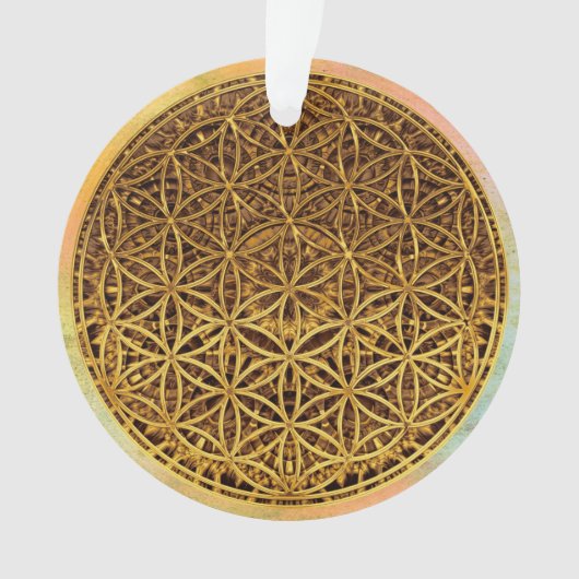 Levensloop / Blume des lebens - medaille goud Ornament (voorkant)