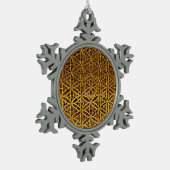 Levensloop / Blume des lebens - medaille goud Tin Sneeuwvlok Ornament (Links)