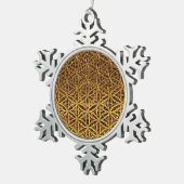 Levensloop / Blume des lebens - medaille goud Tin Sneeuwvlok Ornament (Rechts)