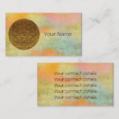 Levensloop / Blume des lebens - medaille goud Visitekaartje (Voorkant / Achterkant)