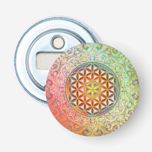 Levensloop / Blume des lebens - Ornament I Button Flesopener (Voorkant)