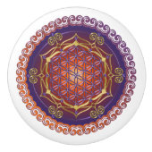 Levensloop / Blume des lebens - Ornament I Keramische Knop (Voorkant)