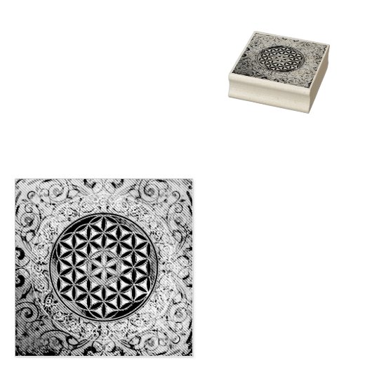 Levensloop / Blume des lebens - Ornament I Rubberstempel (Gestempeld)