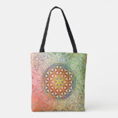 Levensloop / Blume des lebens - Ornament I Tote Bag (Achterkant)
