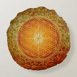 Levensloop / Blume des lebens - Ornament III Rond Kussen