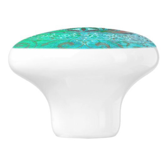 Levensloop / Blume des lebens - Ornament IV Keramische Knop (Zijkant)