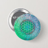 Levensloop / Blume des lebens - Ornament IV Ronde Button 5,7 Cm (Voorkant /achterkant)