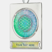 Levensloop / Blume des lebens - Ornament IV Verzilverd Banner Ornament (Links)