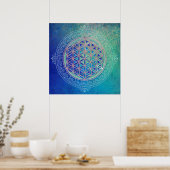 Levensloop / Blume des lebens - Ornament VI Poster (Keuken)