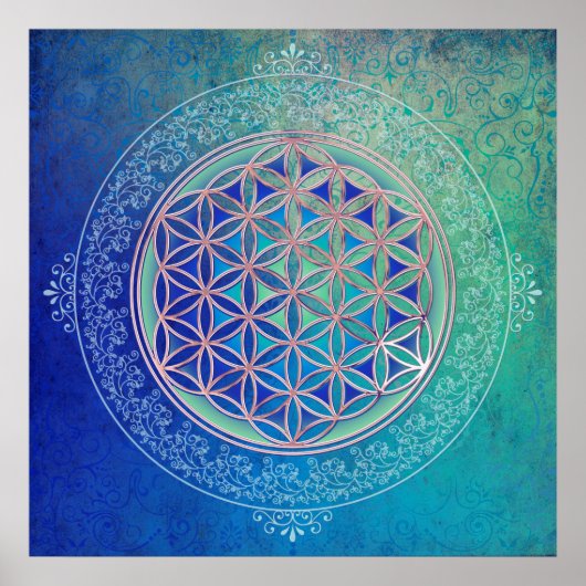 Levensloop / Blume des lebens - Ornament VI Poster (Voorkant)