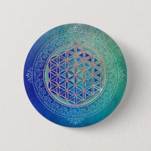 Levensloop / Blume des lebens - Ornament VI Ronde Button 5,7 Cm