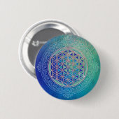 Levensloop / Blume des lebens - Ornament VI Ronde Button 5,7 Cm (Voorkant /achterkant)
