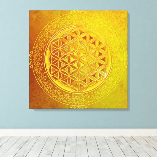 Levensloop / Blume des lebens - Ornament VII Canvas Afdruk (Insitu (Houten vloer))