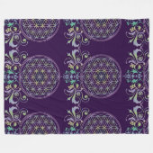 Levensloop / Blume des lebens - Ornamenten Fleece Deken (Voorkant (Horizontaal))