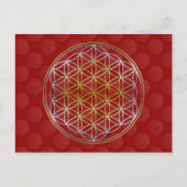 Levensloop / Blume des lebens - rode patronen Briefkaart (Voorkant)
