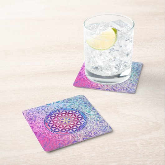 Levensloop / Blume des lebens - sierbloem v Kartonnen Onderzetters (Insitu)