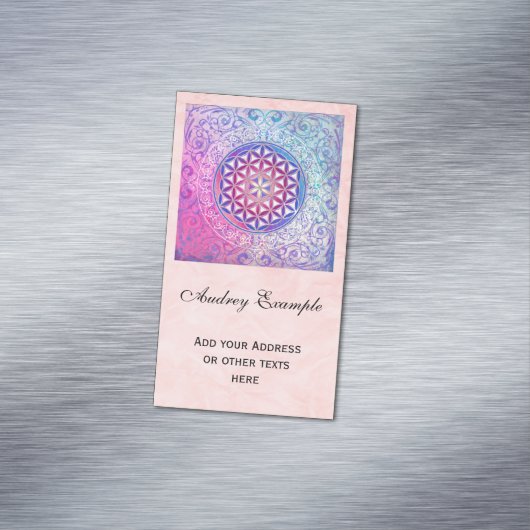 Levensloop / Blume des lebens - sierbloem v Visitekaartje Magneet (Voorbeeld)