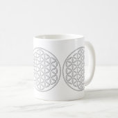 Levensloop / Blume des lebens - wit stempel Koffiemok (Voorkant rechts)