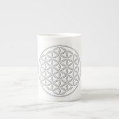 Levensloop / Blume des lebens - wit stempel Porselein Kop (Voorkant)