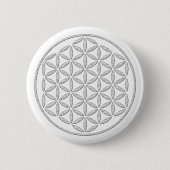 Levensloop / Blume des lebens - wit stempel Ronde Button 5,7 Cm (Voorkant)