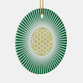 Levensloop / Blume des lebens - witte stralen Keramisch Ornament (Rechts)