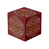 Levensloop / Blume des lebens - zilvergoud Kubus (Achter hoekig)