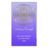 Levensloop / Blume des lebens - zilvergoud Magnetisch Visitekaartje (Voorkant Verticaal)