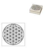 Levensloop / Blume des lebens - zwart, vast Rubberstempel (Gestempeld)