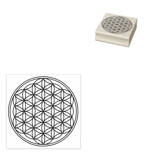 Levensloop / Blume des lebens - zwart, vast Rubberstempel (Gestempeld)