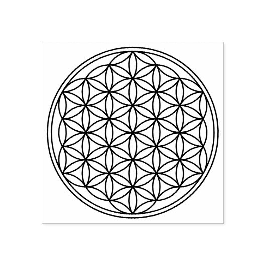 Levensloop / Blume des lebens - zwart, vast Rubberstempel (Afrduk)