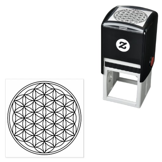 Levensloop / Blume des lebens - zwart, vast Zelfinktende Stempel (In situ)