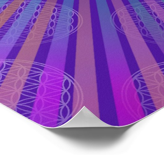 Levensloop - Button stijl oranje violet Poster (Hoek)