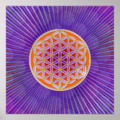 Levensloop - Button stijl oranje violet Poster (Voorkant)