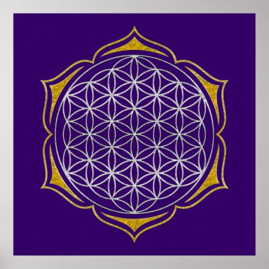 Levensloop - Lotus Silver Gold Poster (Voorkant)