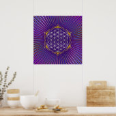 Levensloop - Lotus Silver Gold Poster (Keuken)