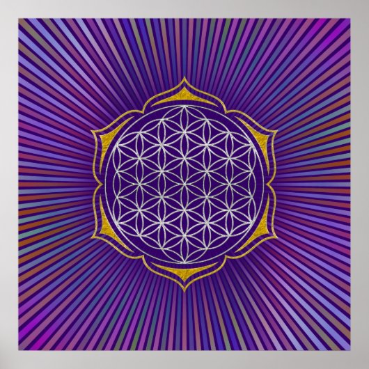 Levensloop - Lotus Silver Gold Poster (Voorkant)