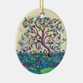 Levensloop met vogels keramisch ornament (Rechts)