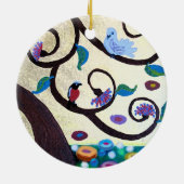 Levensloop met vogels keramisch ornament (Achterkant)