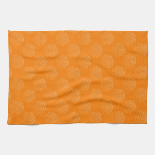 Levensloop / onbeschaamd lebenspatroon - oranje pa theedoek (Horizontaal)