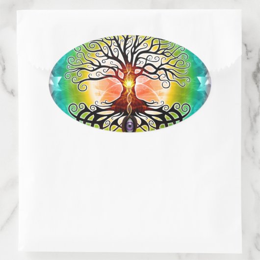 Levensloop Ovale Sticker (Tas)