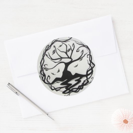 Levensloop Ronde Sticker (Envelop)