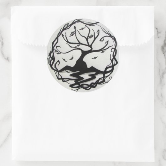 Levensloop Ronde Sticker (Tas)