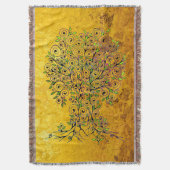 Levensloop - Spiralen bladeren vruchten 1 Deken (Voorkant Verticaal)