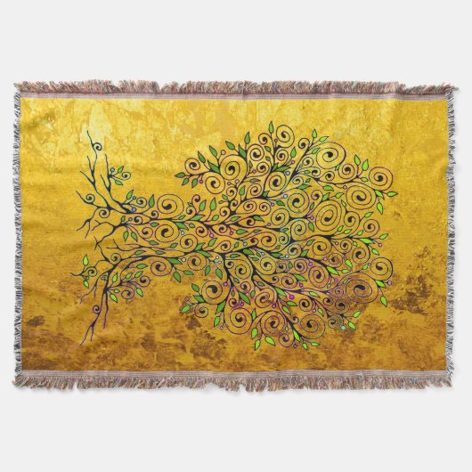 Levensloop - Spiralen bladeren vruchten 1 Deken (Voorkant)