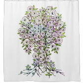 Levensloop - Spiralen bladeren vruchten 1 Douchegordijn (Voorkant)