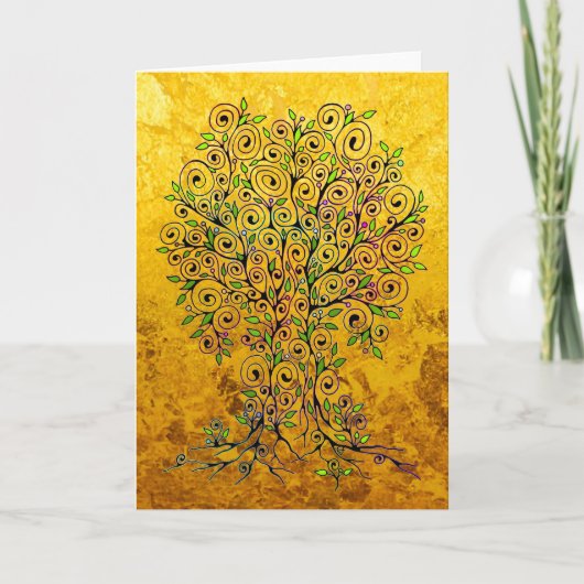 Levensloop - Spiralen bladeren vruchten 1 Kaart (Voorkant)