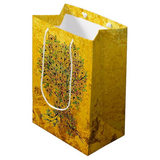 Levensloop - Spiralen bladeren vruchten 1 Medium Cadeauzakje (Voorkant Gekanteld)