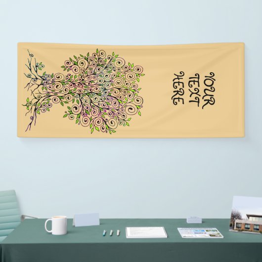 Levensloop - Spiralen bladeren vruchten 1 Spandoek (Beurs)