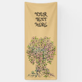 Levensloop - Spiralen bladeren vruchten 1 Spandoek (Verticaal)