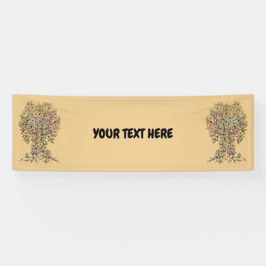 Levensloop - Spiralen bladeren vruchten 1 Spandoek (Horizontaal)